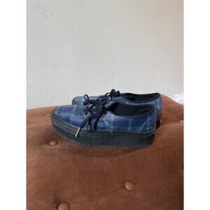 Plaid platform vans